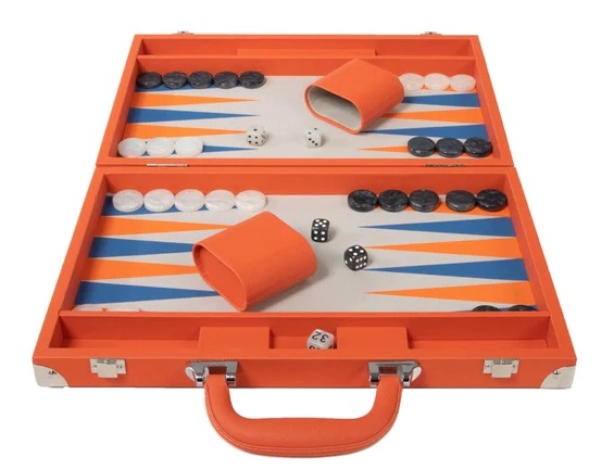 Orange Backgammon Set with Custom Case main image